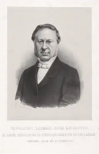 De Weeleerw. Zeergel. Heer K. N. Meppen. - Karel Nicolaas Meppen (1805-1869) 's-Gravenhage Den Haag Predikant