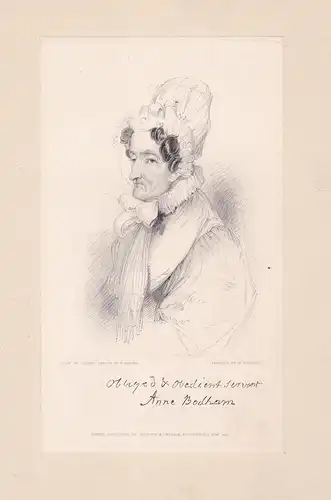 Obliged & Obedient servant Anne Bodham - Anne Bodham Norfolk England Portrait / A. Bodham was the cousin of Wi