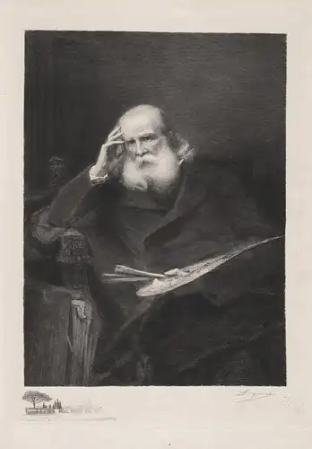 Antoine-Francois Dezarrois (1864-1939) Self portrait Selbstportrait French engraver Radierer Portrait