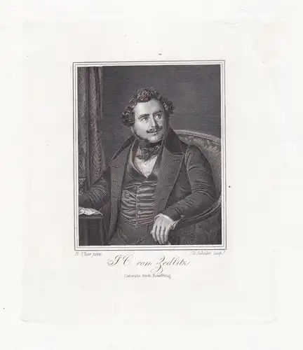 I. C. von Zedlitz - Johann Christian von Zedlitz (1790-1862) österreichischer Offizier Schriftsteller Nimmersa