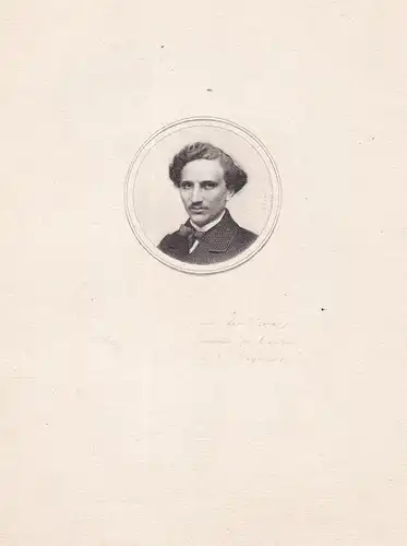 Thomas Casimir Regnault (1823-1871) self portrait Stern dedication graveur Radierer artist Portrait