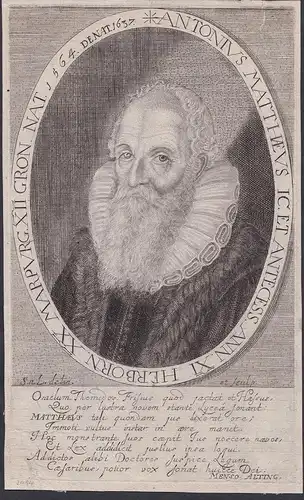 Antonius Matthaeus Ic. et Antecess. An. IX Hebron. XX. ... - Anton Matthäus I (1564-1637) Frankenberg Groninge