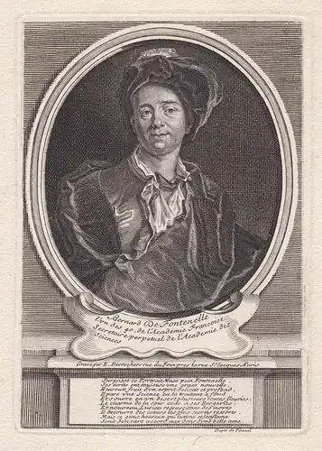 Bernard de Fontenelle - Bernard le Bovier de Fontenelle (1657-1757) author Schriftsteller Rouen ecrivain Portr