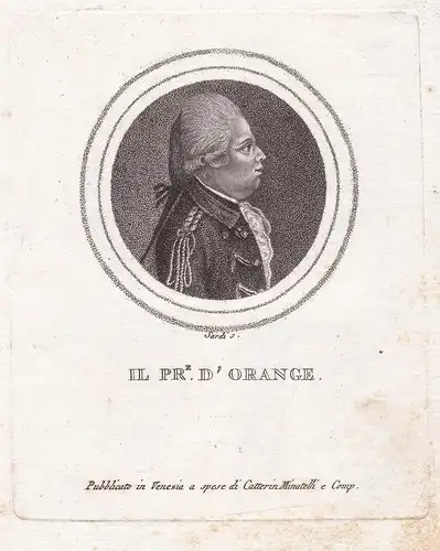 Il. Pr.e d'Orange - Willem V van Oranje-Nassau (1748-1806) Prins prince Nederland Niederlande Netherlands Port