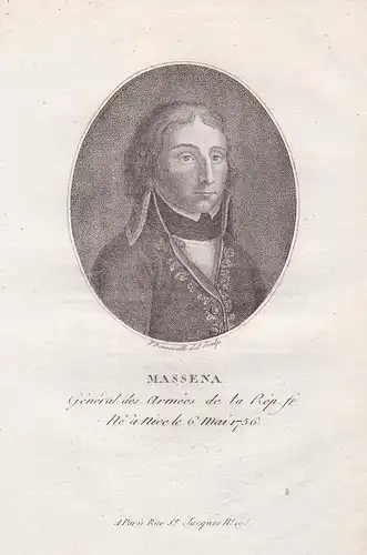 Massena. General des Armees de la Rep. fr. - Andre Massena (1758-1817) Prince of Essling, Duke of Rivoli Frenc