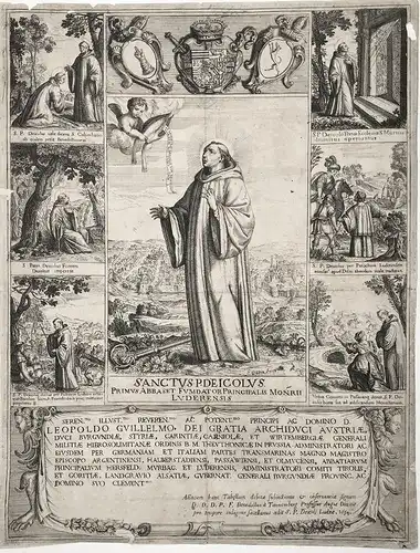 Sanctus P. Deicolus - Deicolus (c.530-625) Deikola Saint Heiliger Ireland Einblattdruck broadside Leinster bro