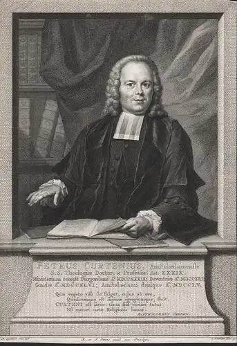Petrus Curtenius, Amstelaedamensis... - Petrus Curtenius (1716-1789) Amsterdam University Leiden Dutch protest