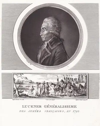 Luckner Generalissime - Nikolaus von Luckner (1722-1794) Offizier French Revolution Portrait / Nikolaus von Lu