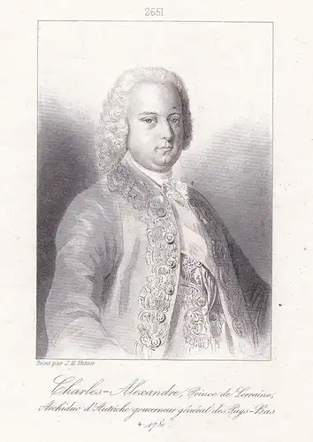 Charles-Alexandre, Prince de Lorraine... - Charles Alexandre de Lorraine (1712-1780) Prince gouverneur general