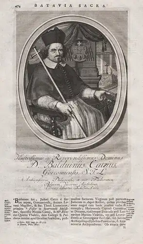 S. Balduinus Catzius - Boudewijn Cats (1601-1663) Catz bishop University Leuven Bischof Portrait