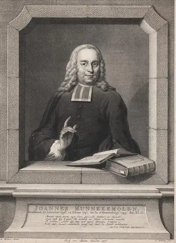 Joannes Munnekemolen - Johannes Munnekemolen (c.1714-1795) Aalsmer predikat preacher Pastor Den Haag Holland N