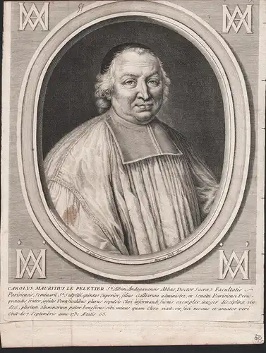 Carolus Mauritius le Peletier - Charles-Maurice Le Peletier (1665-1731) Paris priester predikant Portrait