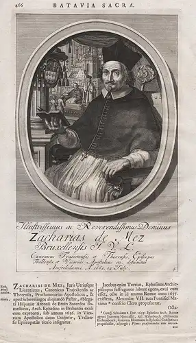 Zacharias de Mez Bruxellensis - Zacharias de Metz (c.1600-1661) bishop of Trallen Bischof Portrait