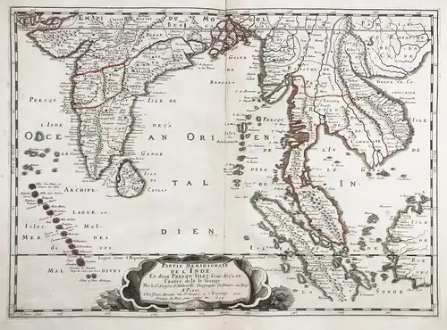 Partie Meridionale de l'Inde en deux presqu'Isles l'une deca et l'autre dela le Gange - India Indien Inde Thai
