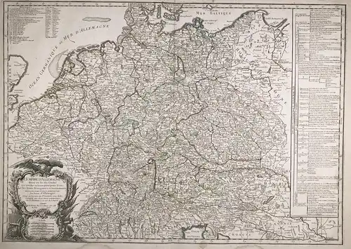 L'Empire d'Allemagne divisé en ses dix Cercles... - Deutsches Reich Deutschland Germany Österreich Böhmen Nede