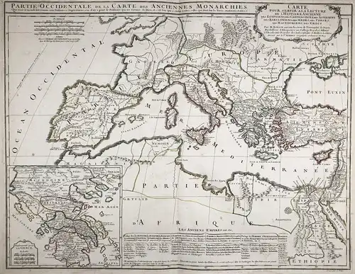 Partie Occidentale de la Carte des Anciennes Monarchies - Europe Europa Antiquity Antike Altertum Asia Minor H