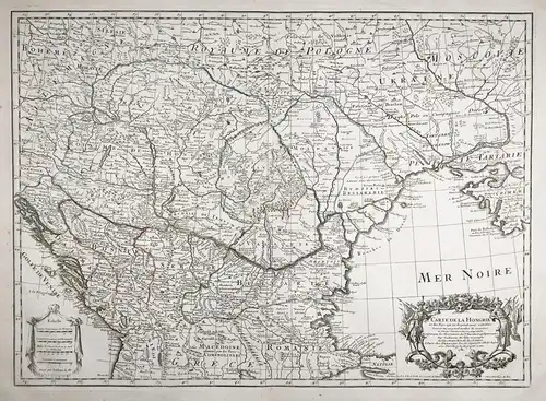 Carte de la Hongrie et des Pays qui dependoient autrefois - Hungary Romania Ukraine Bulgaria Siebenbürgen Blac