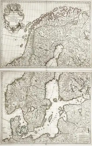 Carte des Courones du Nord Dediée au tres puissant et tres Invicible Prince Charles XII, Roy de Suede, des Got