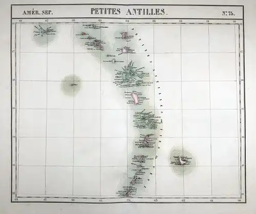 Amer. Sep. / Petites Antilles. / N° 75 - Lesser Antilles St. Croix. St. Barts Grenada Barbados island Caribbea