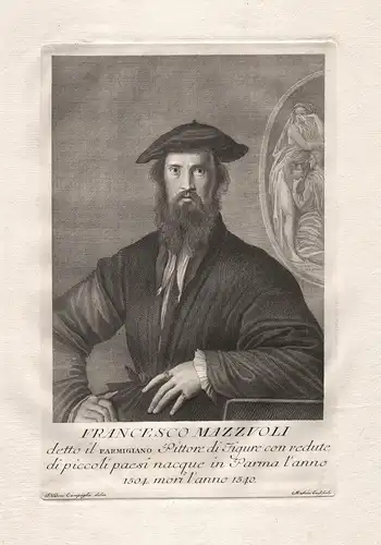 Francesco Mazzuoli - Parmigianino (1503-1540) Maler peintre Italian painter pittore Kunstschilder Portrait
