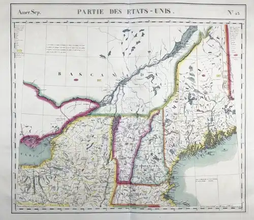 Amer. Sep. / Partie des Etats-Unis. / N° 43 - New England New Hampshire New York Maine Vermont Massachusetts U