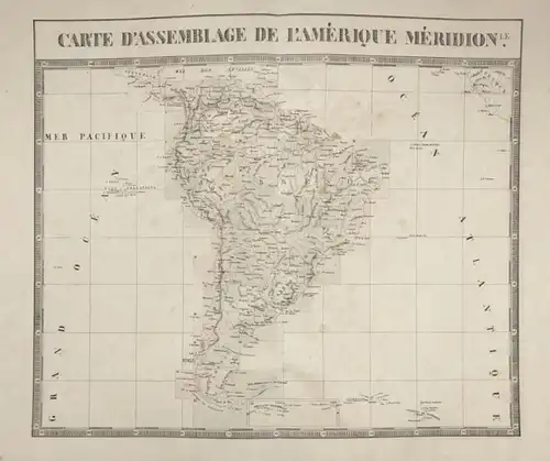Carte d'Assemblage de l'Amerique Meridion.le - South America continent Kontinent Amerika Südamerika Amerique /