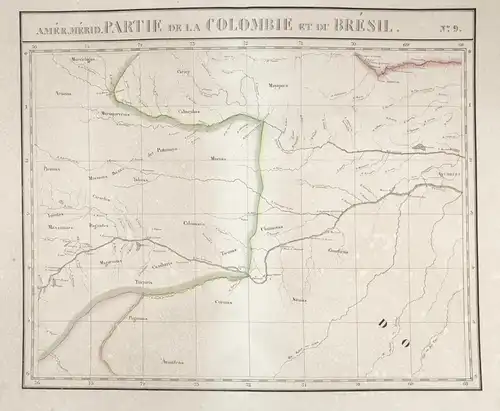 Amér. Mérid. / Partie de la Colombie et du Brésil. / N° 9 - Peru Loreto Brazil Brasil South America Amerika Sü