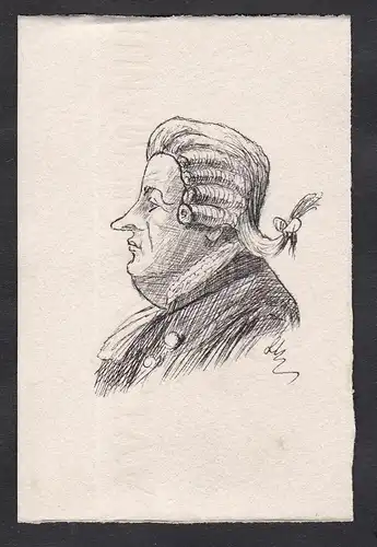 Satirical portrait of a professor at the Faculty of Law of Paris / Caricature of man in 17th-18th century atti
