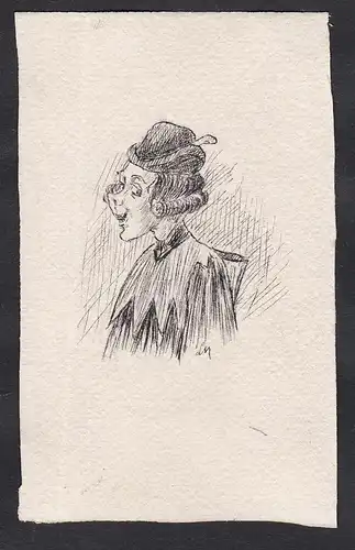 Satirical portrait of a professor at the Faculty of Law of Paris / Portrait of a woman in a judge's costume