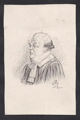 Satirical portrait of a professor at the Faculty of Law of Paris / Portrait of a man in a judge's costume