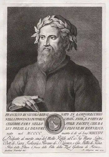 Francesco di Niccolo Berni nato in Lamporecchio nella Provincia Pistoiese... - Francesco Berni (1497-1535) Ita