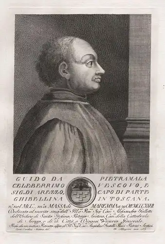 Guido da Pietramala celeberrrimo Vescovo, e Sig. di Arezzo... - Guido Tarlati (?-1327) Arezzo Italian bishop B