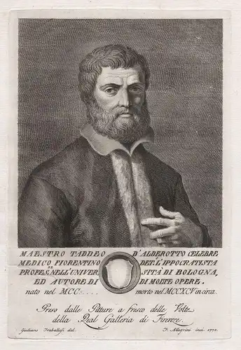 Maestro Taddeo d'Alderotto celebre medico fiorentino.. - Taddeo Alderotti (c.1206-1295) Firenze University of