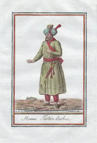 Homme Tartare d'Usbec- Uzbekistan Usbekistan costume Tracht