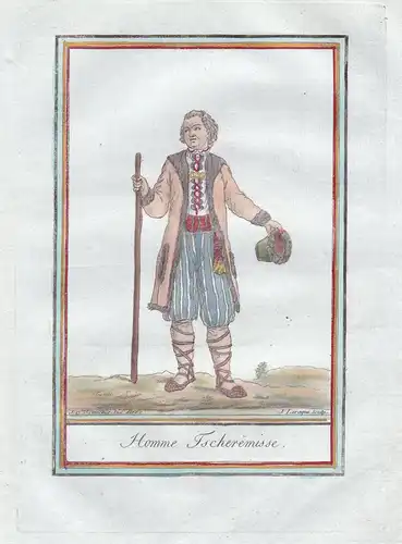 Homme Tscheremisse. - Russia Mari people Volga Kame river Tracht costumes
