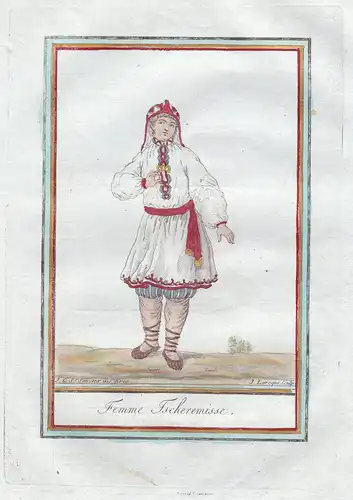 Femme Tscheremisse. - Russia Mari people Volga Kame river Tracht costumes