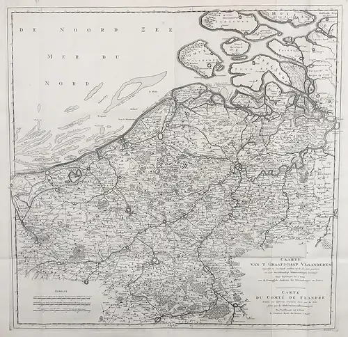 Carte du Comté de Flandre - Vlaanderen / Flandre / Flanders / Flandern / Belgique / Belgium / Belgien / Belgie