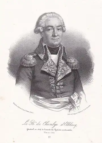 Le B.on du Chambge d'Elbhecq - Pierre de Chambge d'Elbhecq (1733-1793) French General Portrait