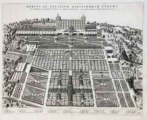 Hortus et Palatium atestinorum Tyburi. Le Jardin et le Palais a Coté de la ville de Tivoli - Tivoli Villa d'Es
