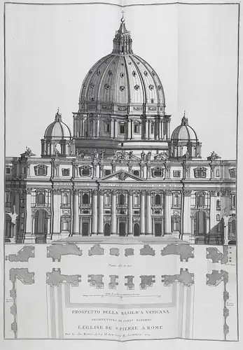 Prospetto della Basilica Vaticana Architettura di Carlo Maderno. - Roma Rome Rom Basilica di San Pietro in Vat
