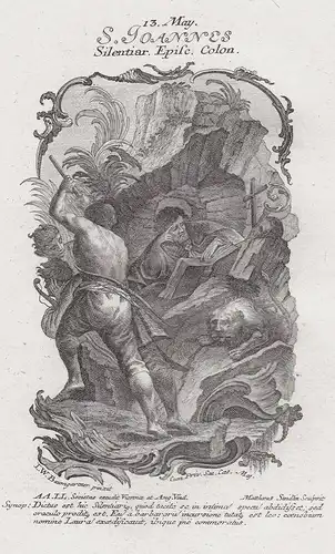 Johannes Hesychastes Bischof von Kolonia / John the Silent - 13. Mai may - Heiliger Heiligenbild Holy Card