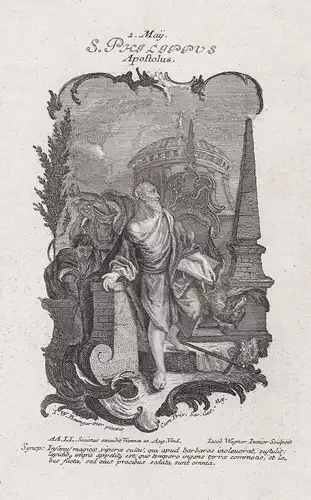 Heiliger Philippus Apostel / Philip the Apostle / 1. Mai may - Heiligenbild Holy Card