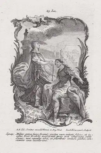 S. Papia et Maurus Mart - Heilige Papia e Mauro - 29. Januar -  Heiligenbild Holy Card