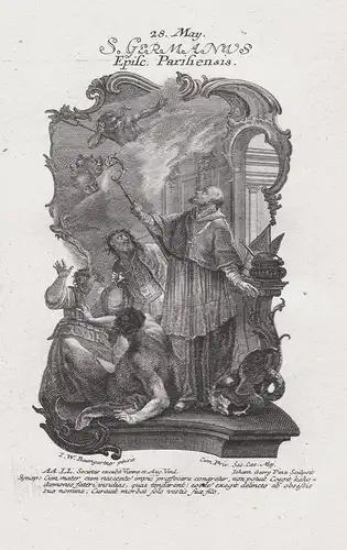 Germanus von Paris 28. Mai may -  Heiliger Heiligenbild Holy Card