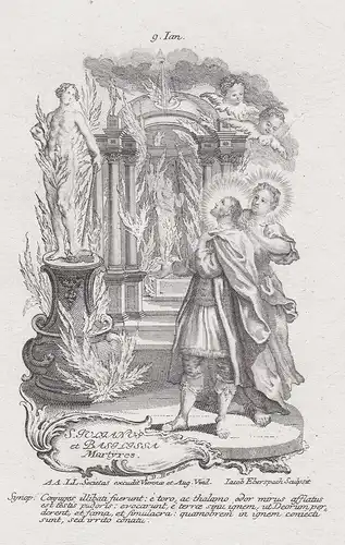 S Julianus et Basilissa Martyres - Heilige Julian Basilissa und Gefährten - 9. Januar -  Heiligenbild Holy Car