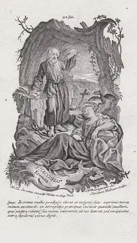 S. Jacobus Eremita - Heiliger Jakob der Asket - 28. Januar / Heiligenbild Holy Card
