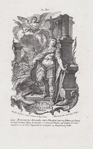 S. Alexander Martyr - Heiliger Alexander - 30. Januar -  Heiligenbild Holy Card