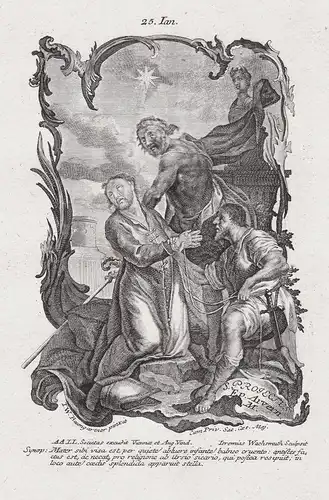 S. Proiectus Ep. Arvern. M. - Heiliger Prikt von Clermont - 25. Januar -  Heiligenbild Holy Card
