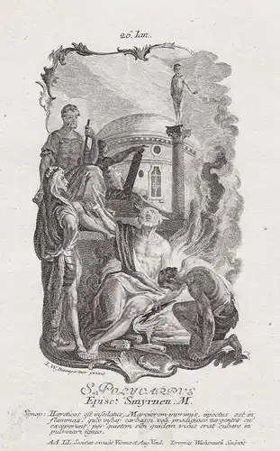 S. Polycarpus Episc. Smyrnen - Heiliger Polykarp von Smyrna - 26. Januar / Heiligenbild Holy Card