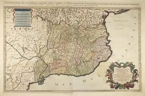 Principaute de Catalogne, ou sont compris les Comtés de Roussillon et de Cerdagne divises en leurs vigueries -